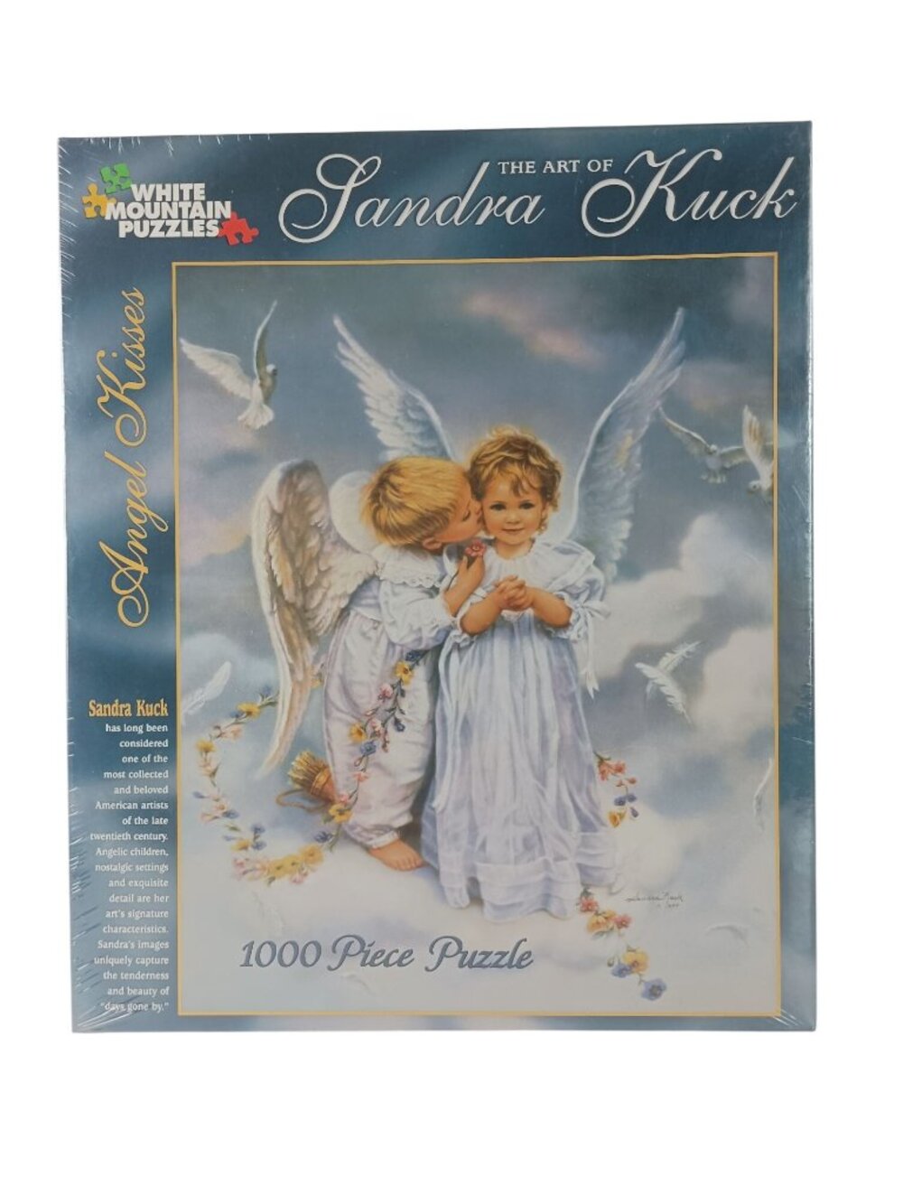 Sealed White Mountain Sandra Kuck Angel Kisses Puzzle 1000Pcs 24"X30" Vintage